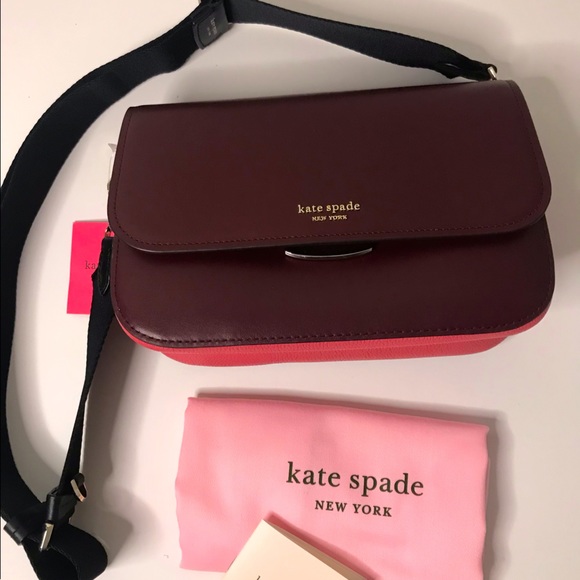 SOLD!!!  Kate Spade Burgundy Red Genuine Leather BUDDIE Medium Shoulder Handbag - Picture 2 of 5
